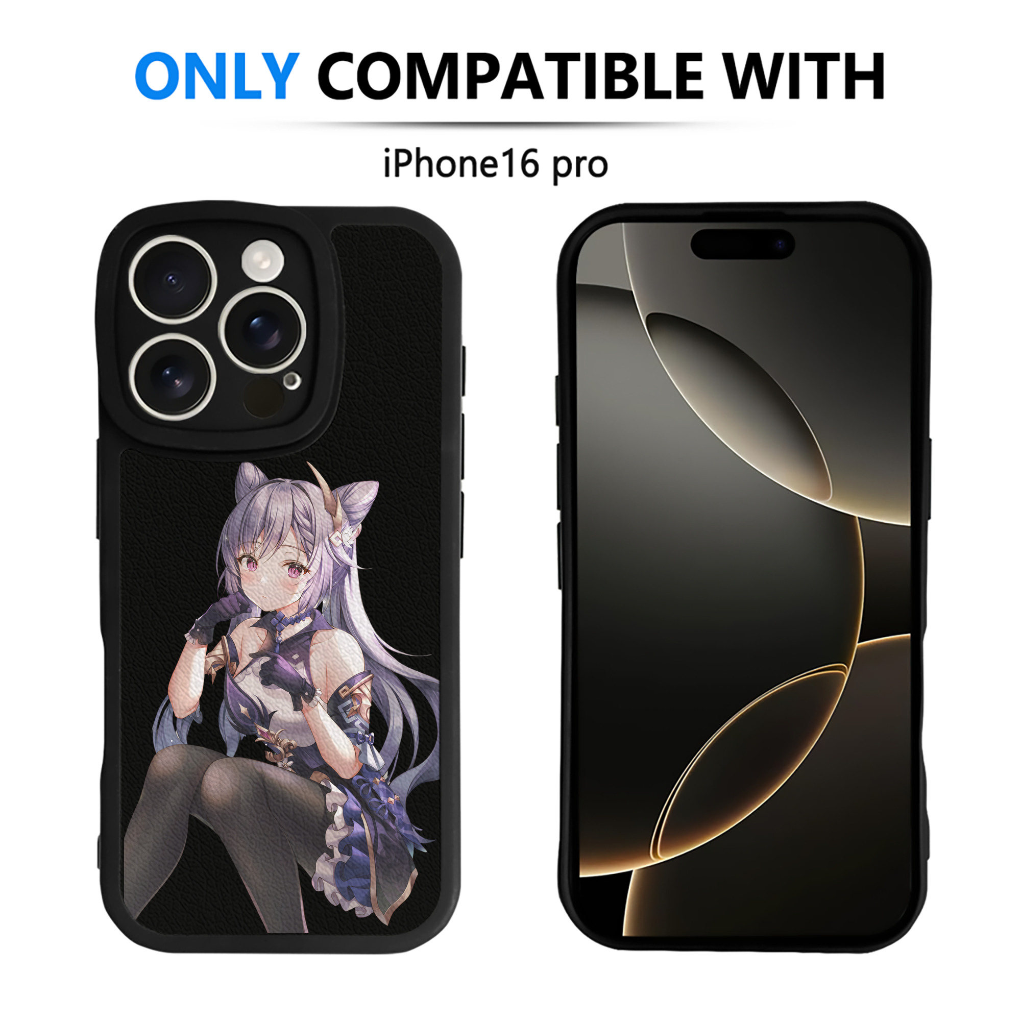 げんし神 刻晴 こくせい genshin Kokusei 【iPhone 16シリーズ対応】シリコンスマホケース（レザー調） 材質：シリコン